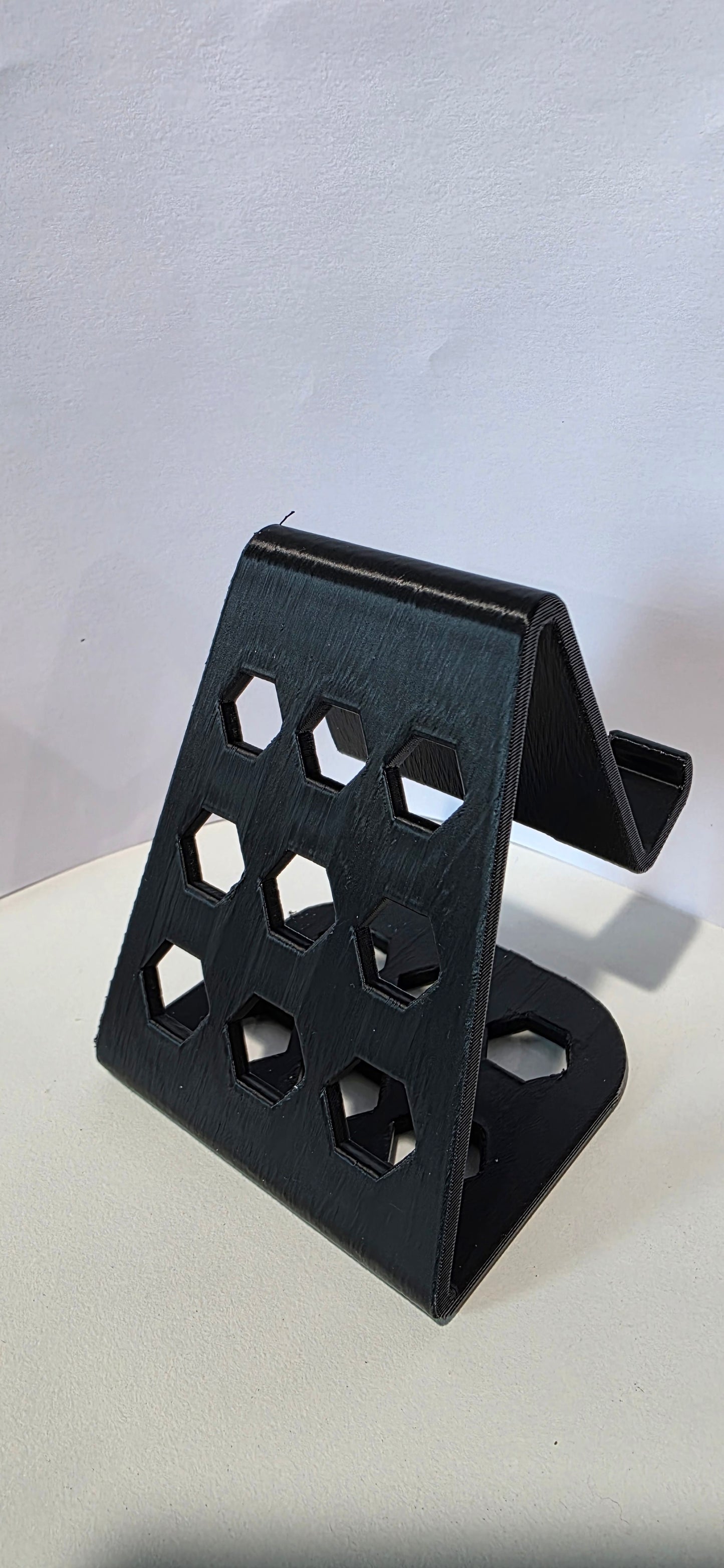 Cell Phone Stand (Hex Drilled) w/Power Slot